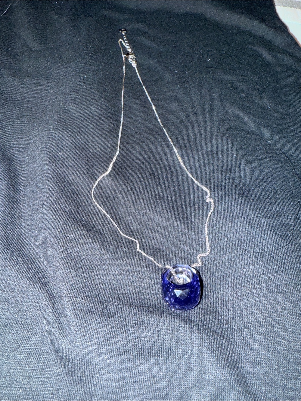Swarovski Silver Chain Necklace with purple pendant